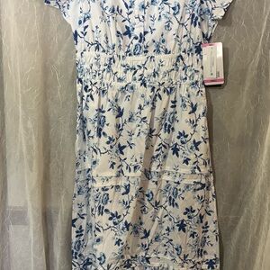 French Connection Blue and White Floral Blouse